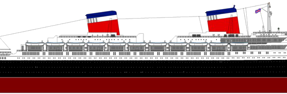 Ship SS United States [Ocean Liner] (1952) - drawings, dimensions, pictures